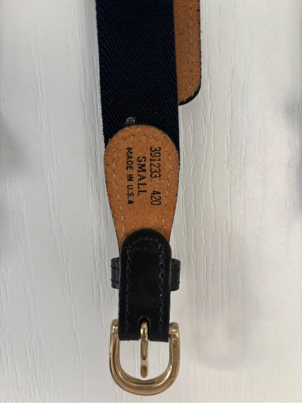 3 Classic Leather-Trim Women's Belts - White, Brown, Navy - Picture 4 of 5